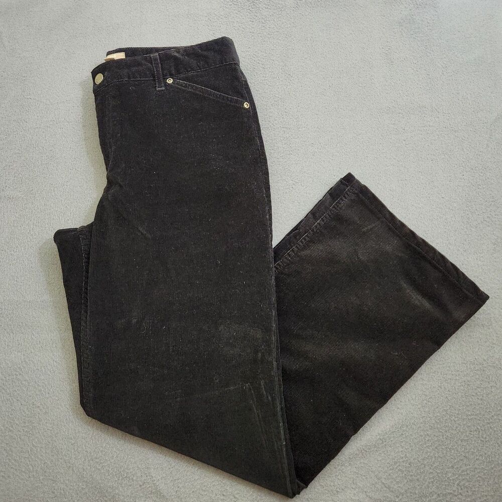 J. Jill Women 10 Black Corduroy Tried & True Fit At Waist Bootcut Jeans